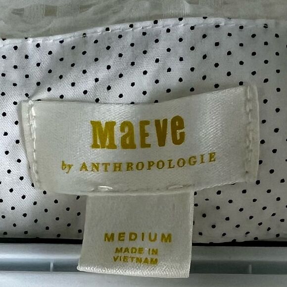 Anthropologie Maeve White Puff-Sleeve Blouse - Picture 6 of 9